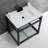Kingston Brass Quadras 31-Inch Ceramic Console Sink with Steel Base and Shelf-49619311-49610551