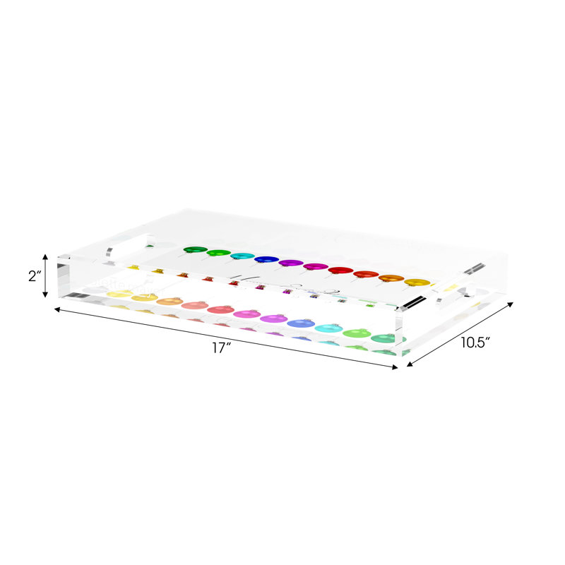 Acrylic Decorative Tray, 17"W x 10.5"D x 2"H