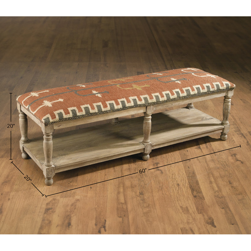 Banc en bois Rainville, Marron foncé