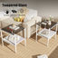 2 tables de bout en verre trempé gris, l 19,1 po x l 15,73 po x H 20,59 po, 110 lb, table gracieuse de style moderne 2, et élégante pour le salon-118020660-118020667