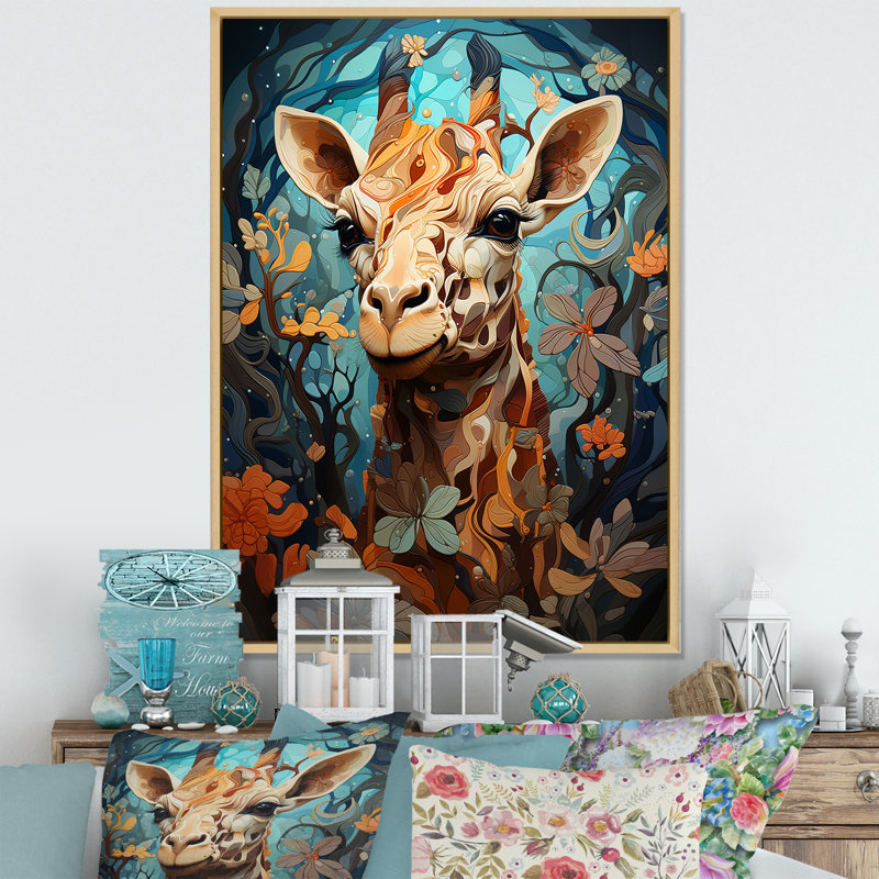 «Teal Fantasy Tall Tale» sur toile, H 44 po x l 34 po x P 1,5 po, Cadre naturel flottant