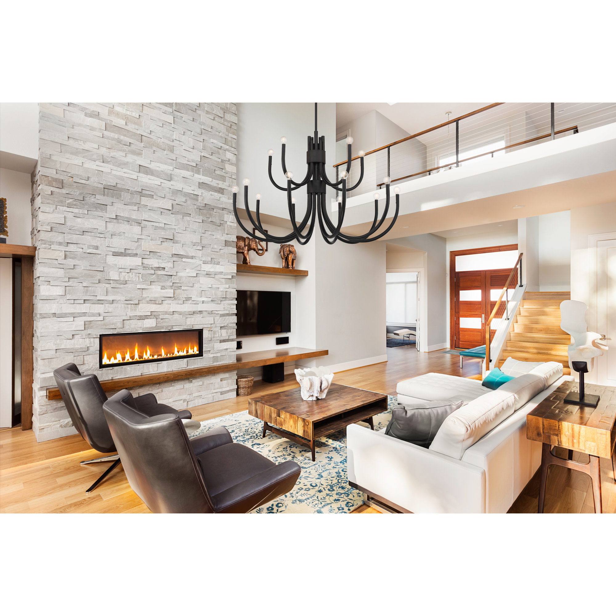 Sorrento 15-Light Chandelier, Black