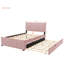 Lit plateforme tapissier en velours avec lit gigogne, conception élégante et espace de couchage supplémentaire pour une utilisation polyvalente-414200057