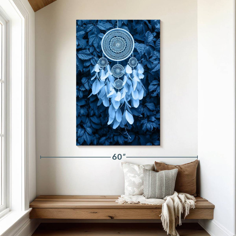 Capteur de rêves bleu amérindien Kerner, H 48 po x l 32 po