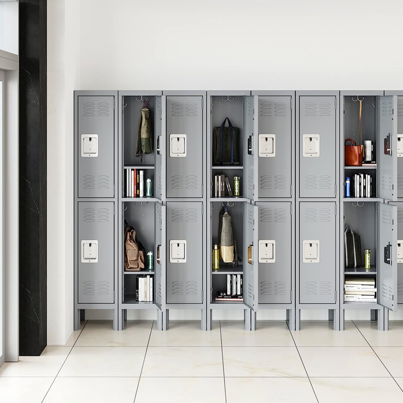 Armoire de rangement en métal, gris