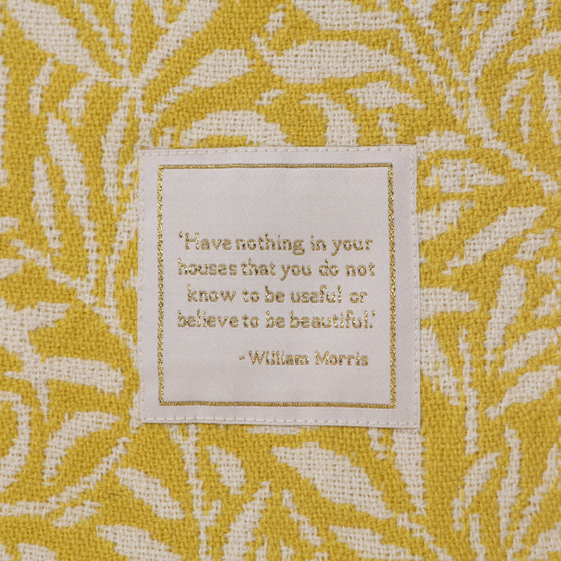 Aadhavan Floral Blanket with Fringe, Yellow