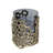 Brian Candle Holder, Honey Comb Gold  Frame, Black Glass 11 Inch