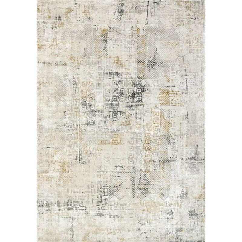 Tapis ivoire / ardoise Mulvihill, Rectangle 6 pi 7 po x 9 pi 6 po