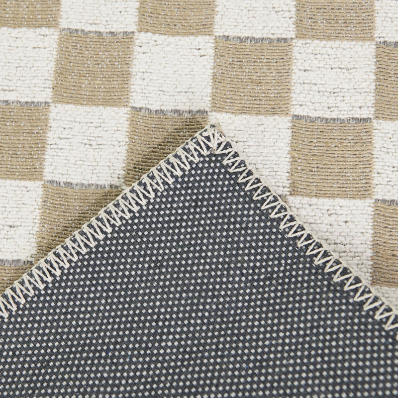 Tapis à carreaux brun Croce, Rectangle 5 pi 3 po x 6 pi 11,9 po