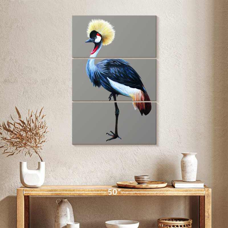 Brampt Crane With Grey Crown, 38" H x 24" W