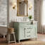 36" Solid Wood & MDF Vanity Combo With Sink, Heavy-Duty Storage Cabinet With Soft-Close Doors & 3 Drawers (White / Black / Green)-2048689750
