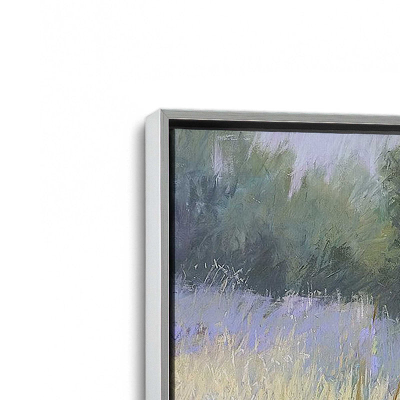 «Whispering Reeds», reproduction sur toile, Cadre flottant en chrome poli, H 22 po x l 32 po x P 1,75 po