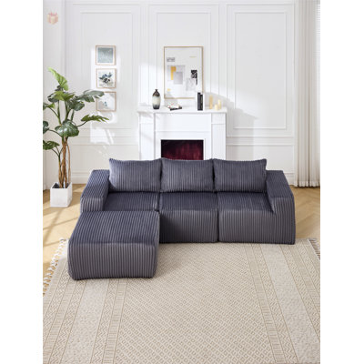 Luxurious Polyester Chaise Sofa with Reversible Design and Modular Flexibility for Ultimate Comfort and Versatility