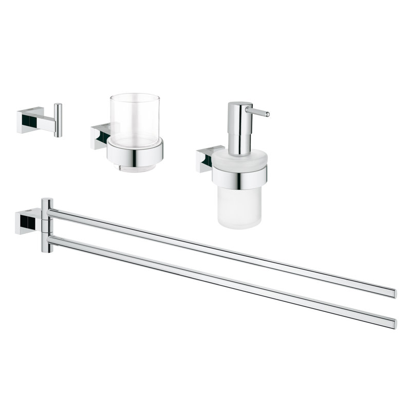 Essentials Cube 4 Piece Bathroom Hardware Set