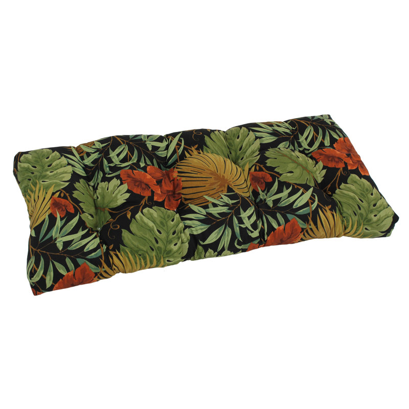 Outdoor 5'' Loveseat Seat Cushion, Tropique Raven