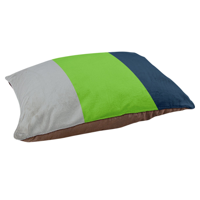 Coussin Atlanta, Petit (l 28 po x P 18 po x H 6 po), Silver/Green/Navy Blue