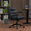 Chaise de bureau ergonomique en similicuir à dossier moyen avec inclinaison à 40 °, hauteur réglable et accoudoirs rembourrés pour une assise confortable