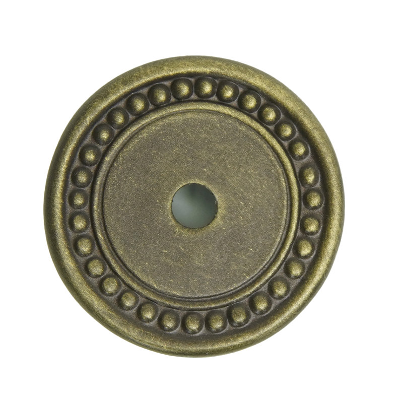 Round beaded escutcheon in Antique Brass, Antique Brass