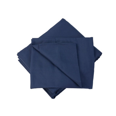 Full Size Bed Sheets Set 4 Piece - Navy Blue Brushed Microfiber Bedding - 14" Deep Pocket, Fade & Shrink Resistant, Wrinkle Free, Easy Care