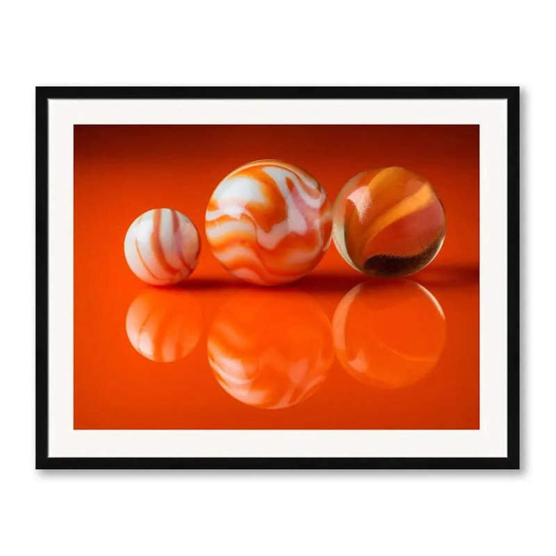 Marbles Print by Philippe Monthoux, Black Frame Paper, White, 18" H x 22" W