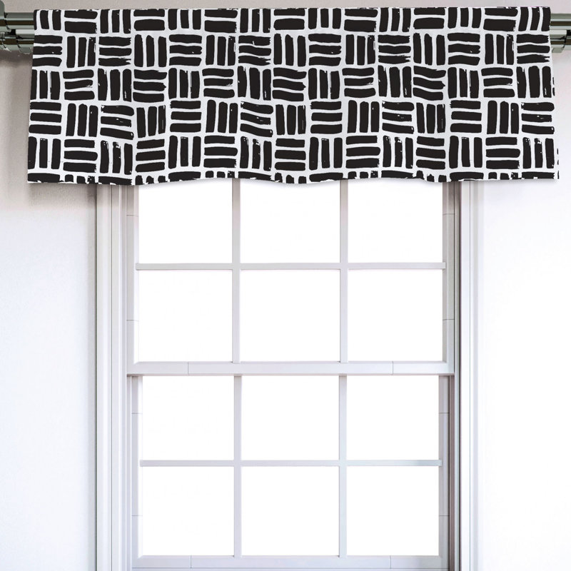 Sateen Abstract Ruffled Window Valance