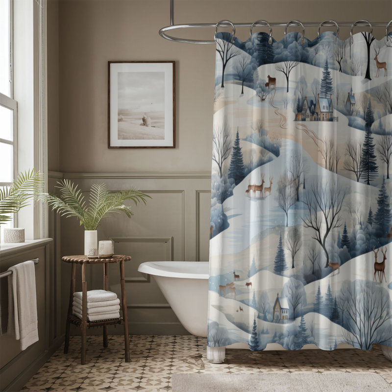 Wintry Escape - Premium Shower Curtain, 74"H x 71"W