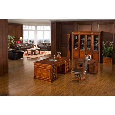 Warm Cherry Executive Modular Home Office Furniture Set