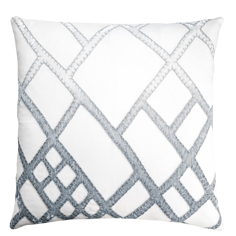Net Linen Square Pillow Cover & Insert, Steel