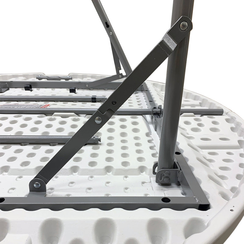 Plastic Circular Fold-in-Half Portable Folding Table, 29'' H X 48'' L