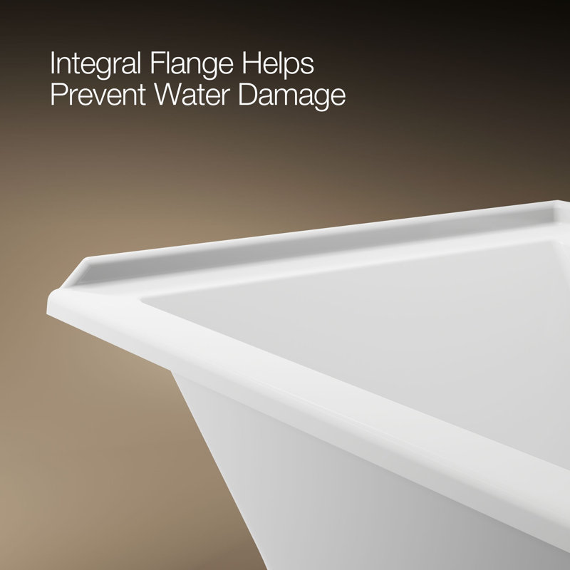 Underscore® 60" x 30" Soaking Bathtub, White, Right