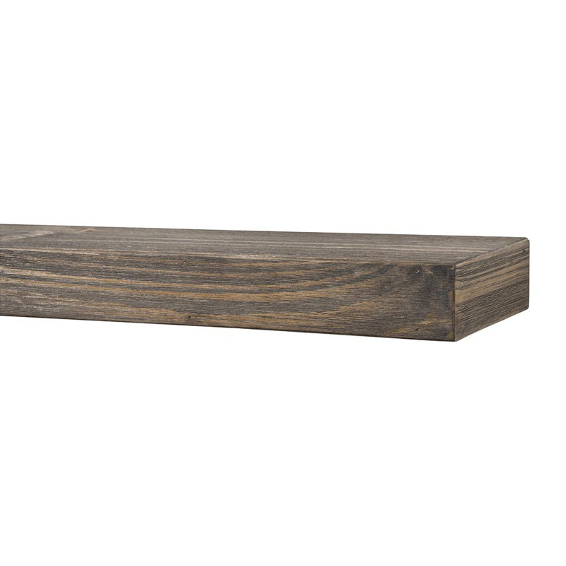 Modern Ember Vara Wood Mantel Shelf - 3 Inch Height - Variations in Grain and Natural Distressing, Driftwood, 66"