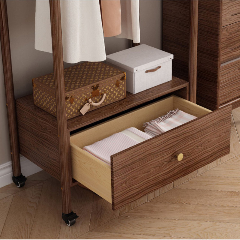 Mobile Coat Rack with Storage Drawers
