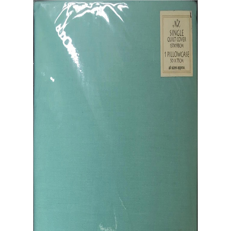 Cotton Blend, Polyester Solid Colour Duvet Cover Set with Pillowcases, White, Single - 1 Standard Pillowcase