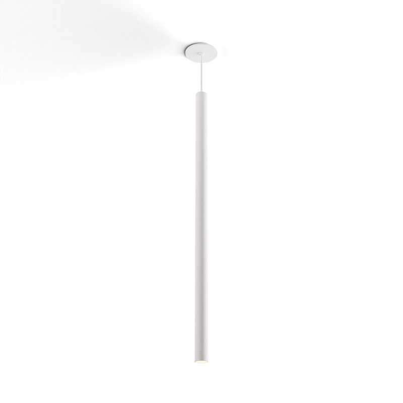 Combi Pendant 24" Single Unit with Matte Black Canopy, Matte White, 24"