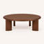 Table basse ronde Liva en noyer massif - Table basse scandinave moderne fabriquée à la main, disponible en deux hauteurs : 40,6 cm et 45,7 cm.-2018867773
