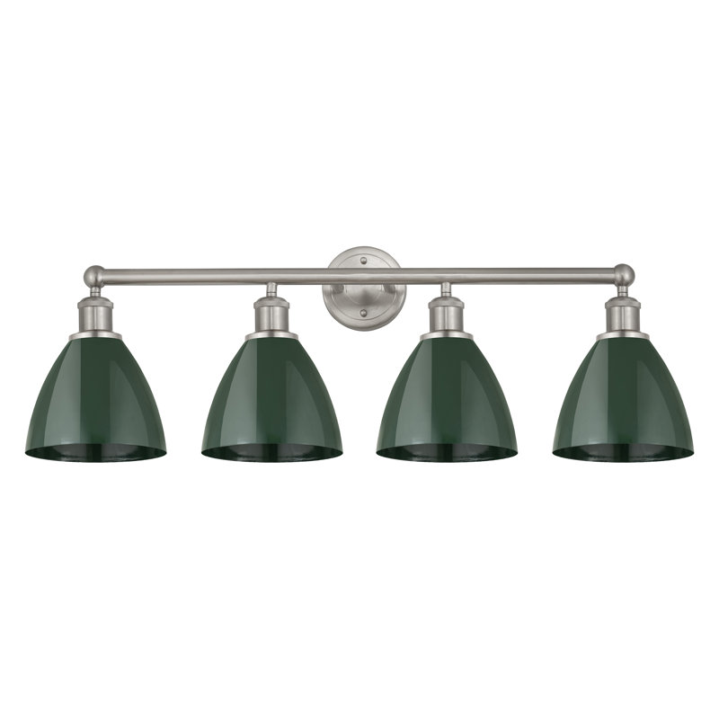 Amylee 4 - Light Dimmable Vanity Light, Green, Satin Nickel