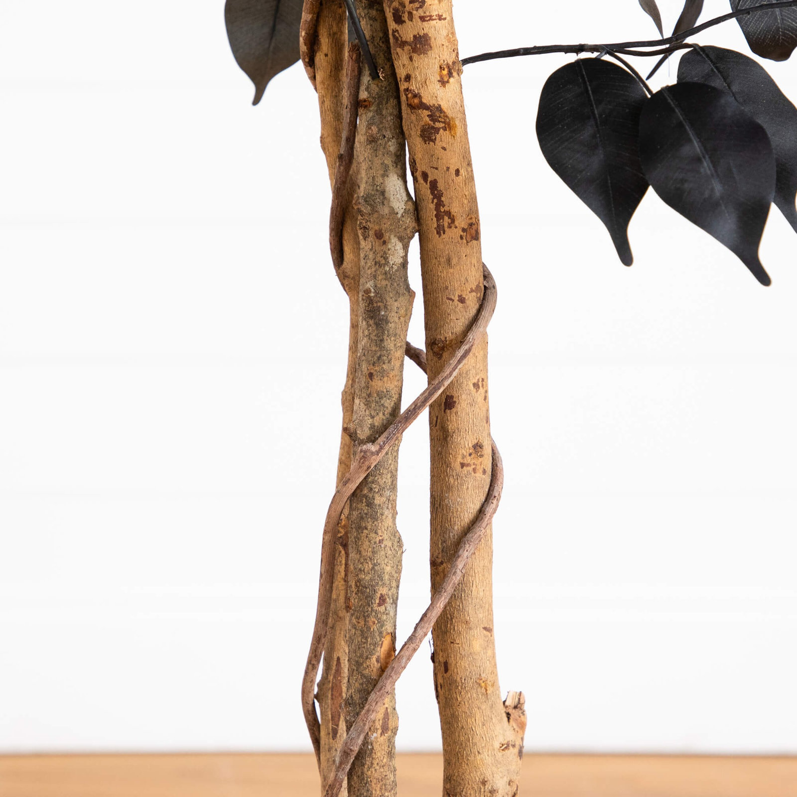 4Ft. Artificial Halloween Black Ficus Tree With Natural Trunk, 48" H x 28" W x 28" D