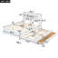 Lit plateforme en bois avec lit gigogne, 3 tiroirs et prises USB-2094536054