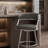 Dehn Modern Swivel Counter or Bar Height Barstool with Open Back and Footrest in Metal and Faux Leather-94331458-94331459-88365924