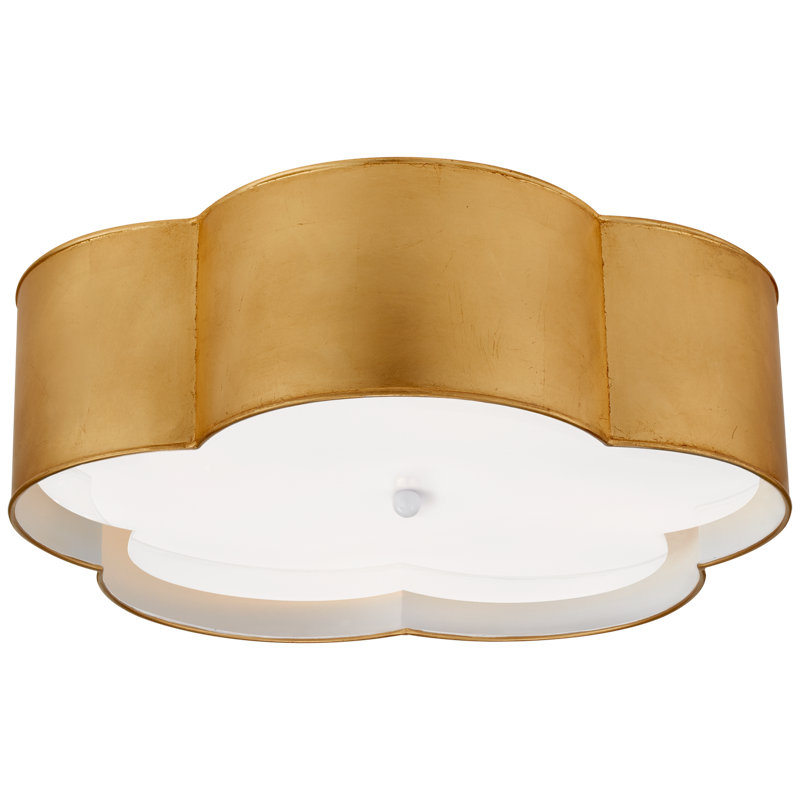 kate spade new york Bryce Large Flower Flush Mount, White/Gold