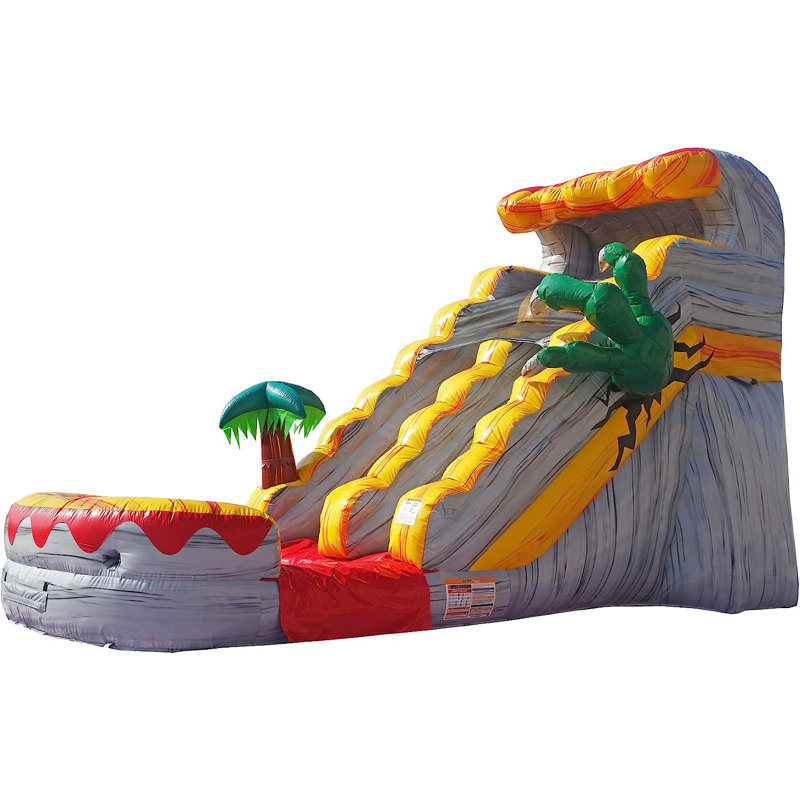 Glissade d'eau JumpOrange de 15 pi de qualité commerciale avec piscine Splash T-Rex