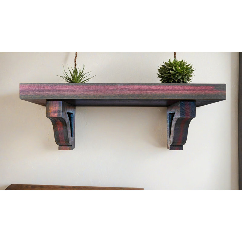 Rayne Shelves/W Corbels, 7" H x 51" W x 4.5" D, Black Cheery