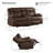 Oversized Manual Reclining Loveseat Sofa with Cupholders-Espresso-120433398