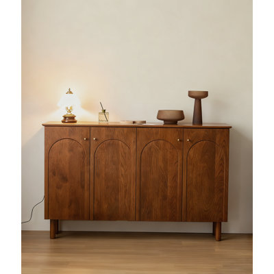 Retro Style Cherry Wood Storage Shoe Cabinet