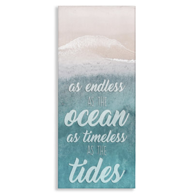 "Timeless As Tides Beach Quote" par Marcus Prime, art textuel sur toile tendue