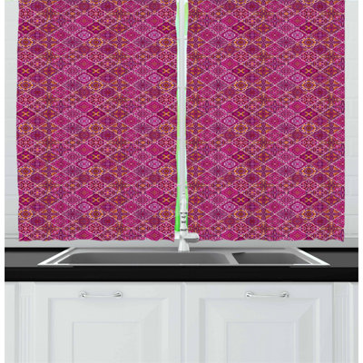 Damask Tailored Kitchen Curtain