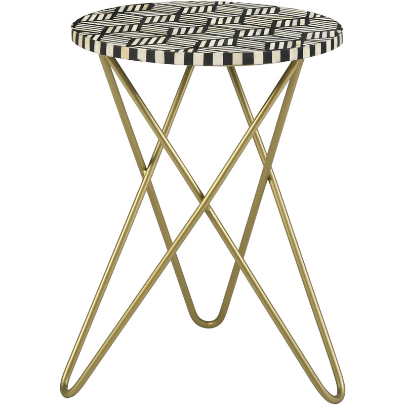Table d'appoint noire et blanche avec mosaïque éblouissante - Faites briller votre maison