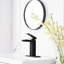 Magnifique robinet de lavabo de salle de bain - Noir mat, cascade à poignée simple avec drain escamotable et levier noir-130796017