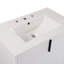 Meuble-lavabo de salle de bain de 76 cm (30 po) avec lavabo en céramique intégré, tiroir cannelé à fermeture amortie, espace d'extension, poignée de 14,7 cm (5,8 po), pied de 21 cm (8,27 po), blanc, style américain, glissières sous plan.