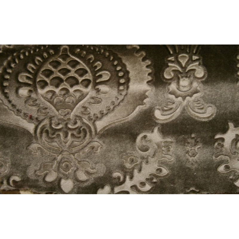 Tissu de velours damassé Brocade, matériau gaufré pour le revêtement, draperie, housses, nappes,, Taupe